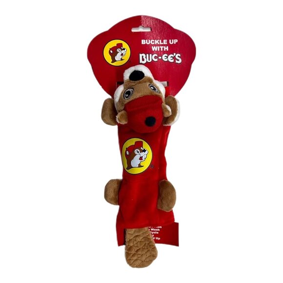 NEW / Plush Seat Belt Cover with Bucee's Beaver Shoulder Pad for Car Seatbelt - Picture 3 of 5